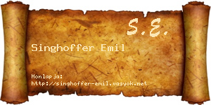 Singhoffer Emil névjegykártya