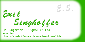emil singhoffer business card